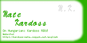 mate kardoss business card